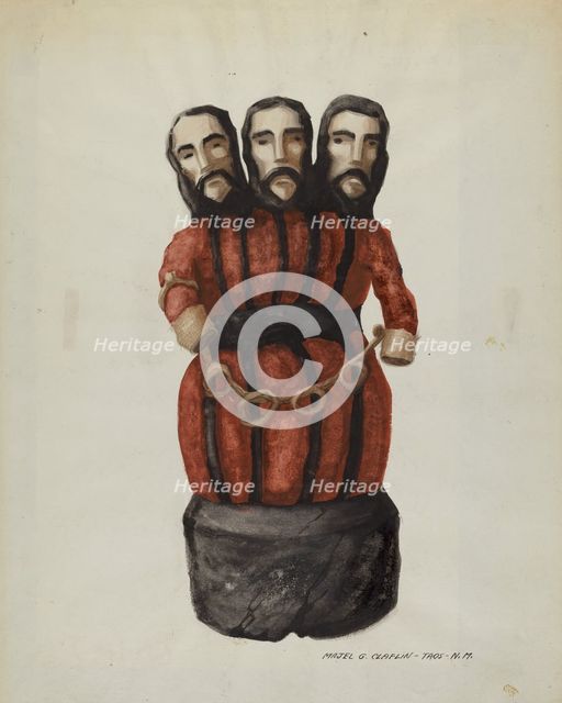 Bulto:"Holy Trinity", c. 1937. Creator: Majel G. Claflin.
