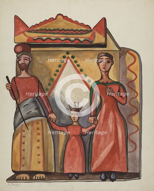 Bulto - Holy Family, 1935/1942. Creator: E. Boyd.
