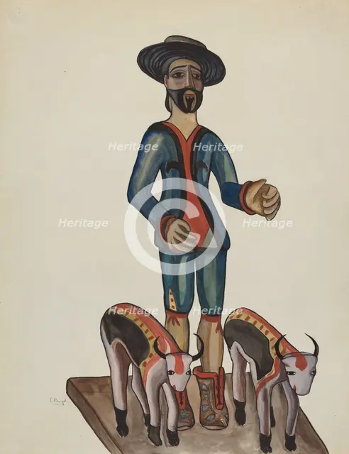 Bulto of San Ysidro, c. 1936. Creator: E. Boyd.