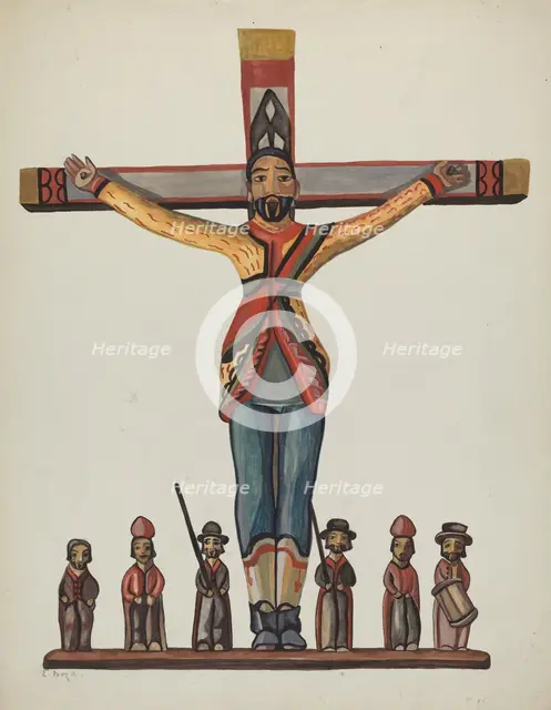 Bulto; Saint Acacio, 1935/1942. Creator: E. Boyd.