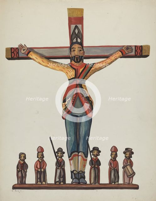 Bulto; Saint Acacio, 1935/1942. Creator: E. Boyd.