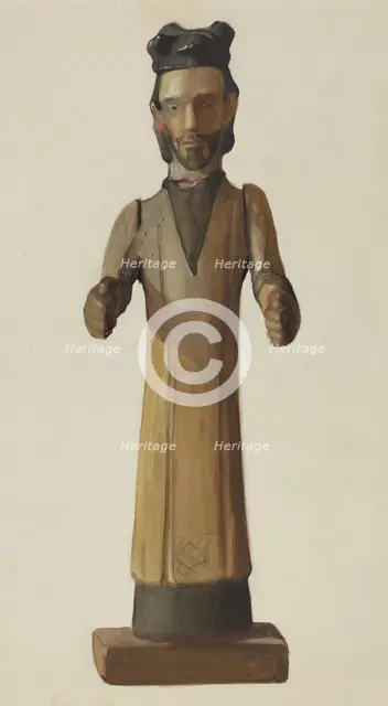Bulto (Saint with Hands Extended), c. 1938. Creator: Carl O'Bergh.