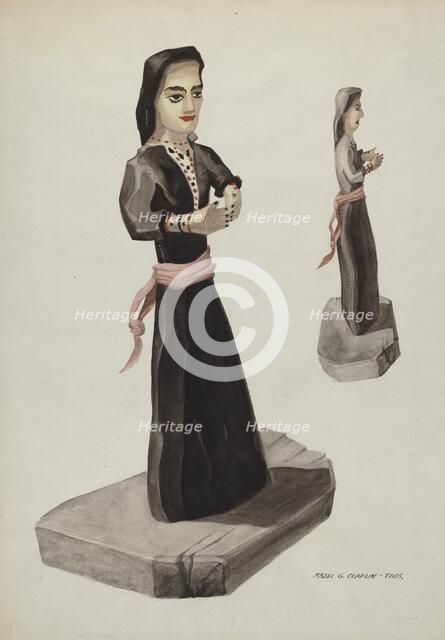 Bulto, Santa Rita, c. 1937. Creator: Majel G. Claflin.