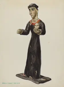 Bulto - Santa Rita, c. 1938. Creator: Majel G. Claflin