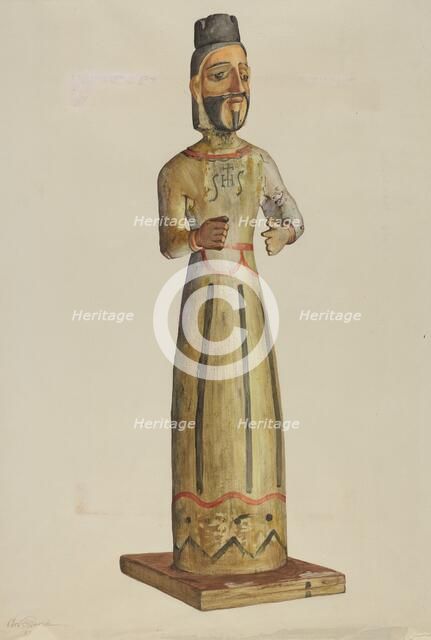 Bulto (St. Ignatius), c. 1938. Creator: Carl O'Bergh.