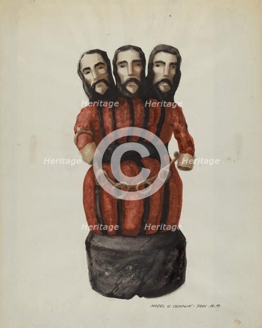 Bulto:"Holy Trinity", c. 1937. Creator: Majel G. Claflin.