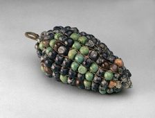 Bunch of glass grapes on a hooked stem of bronze and wood, 1353 BC-1335 BC