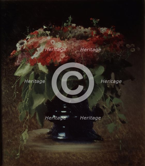 Bunch of flowers. Phloxes, 1884. Artist: Kramskoi, Ivan Nikolayevich (1837-1887)