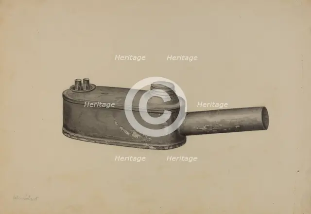 Bunker Lamp, c. 1940. Creator: Helen Hobart.