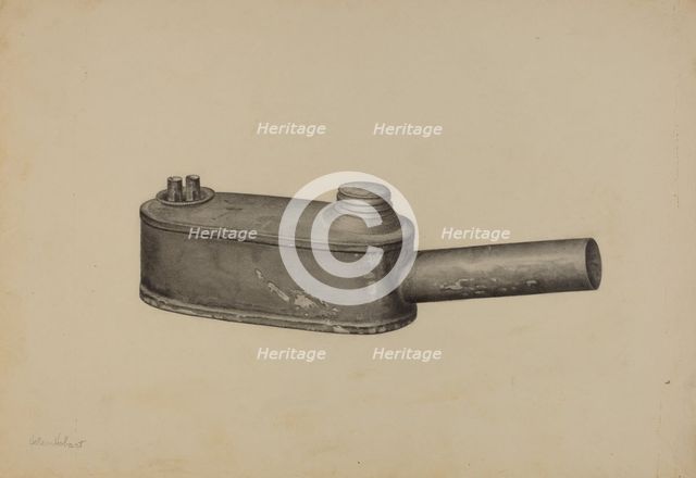 Bunker Lamp, c. 1940. Creator: Helen Hobart.