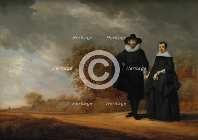 Burgomaster Cornelis Damasz. van der Gracht and his Wife, Jopken Jacobs, in a Landscape, 1635-1639. Creators: Gerard Donck, Simon Kick, Frans de Hulst.