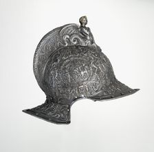 Burgonet, German, Augsburg, ca. 1550-55. Creator: Desiderius Helmschmid