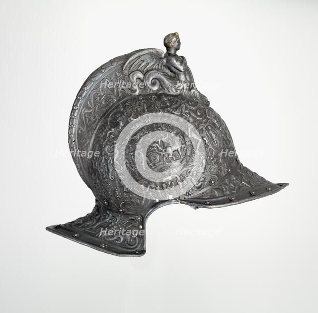 Burgonet, German, Augsburg, ca. 1550-55. Creator: Desiderius Helmschmid.