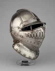 Burgonet with Falling Buffe possibly from an Armor of William Herbert, Earl of Pembroke, c. 1555. Creator: Unknown