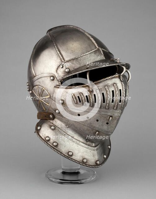 Burgonet with Falling Buffe possibly from an Armor of William Herbert, Earl of Pembroke, c. 1555. Creator: Unknown.