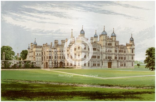 Burghley House, Lincolnshire, home of the Marquis of Exeter, c1880. Artist: Unknown