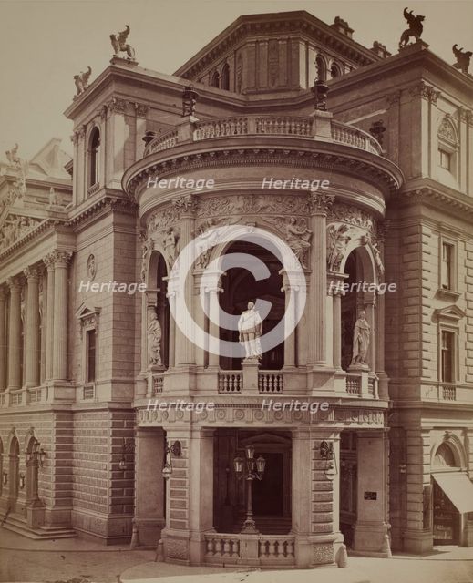 Burgtheater - fragment of the façade, Vienna, around 1890. Creator: Ludwig Niernberger.