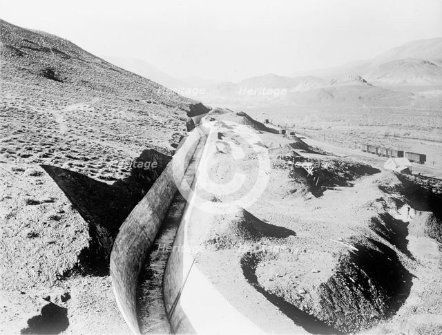 Bureau of Reclamation - Truckee-Carson Project, Nevada; Canal Carrying Truckee River To..., 1912. Creator: Harris & Ewing.
