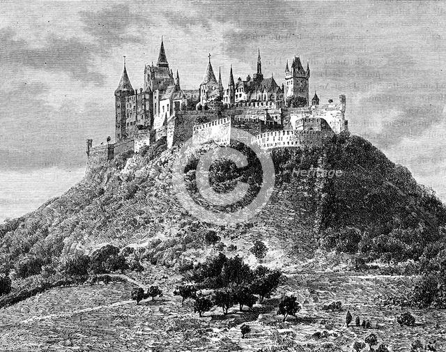 Burg Hohenzollern, south of Stuttgart, Germany, 19th century. Artist: Taylor