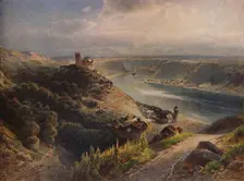 Burg Katz mit Blick auf die Loreley (Katz Castle overlooking Lorelei), 1923. Creator: Nikolai of Astudin