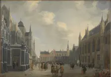 Burg Square in Bruges, 1672. Creator: Meunincxhove, Jan Baptist van (c. 1620/25-1703/04)