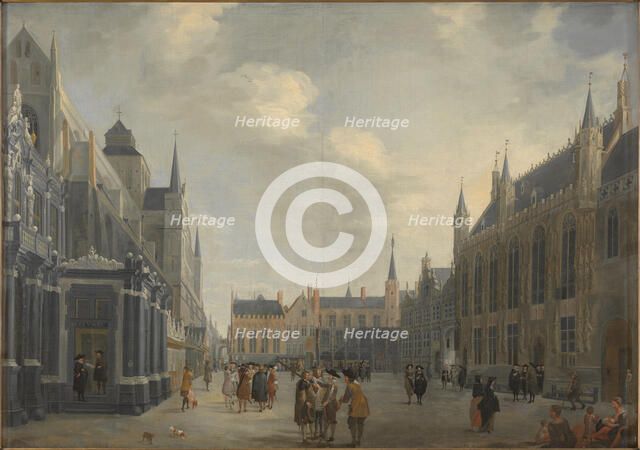 Burg Square in Bruges, 1672. Creator: Meunincxhove, Jan Baptist van (c. 1620/25-1703/04).