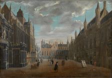 Burg Square in Bruges, 1696. Creator: Meunincxhove, Jan Baptist van (c. 1620/25-1703/04)