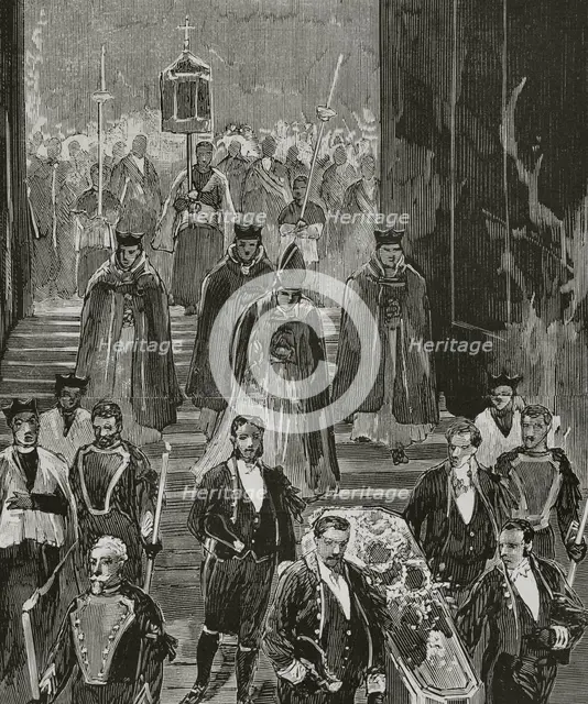 Burial of Maria Christina of the Two Sicilies, (1806-1878), 30 August 1878 (1878).  Creator: Unknown.