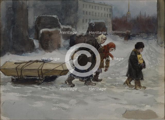 Burial of a workman who was not a communist, 1920.