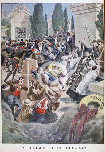 Burial of a toreador, Madrid, 1900. Artist: Unknown