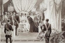Burial of Emperor Alexander III in the Sts Peter and Paul Cathedral in St Petersburg, 1894. Creator: Brozh, Karel (Carl) (1836-1901)