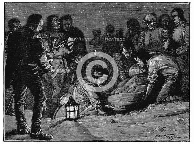 Burial of Lieutenant-General Sir John Moore, British soldier, La Coruna, Spain, 1809 (c1885). Artist: Unknown