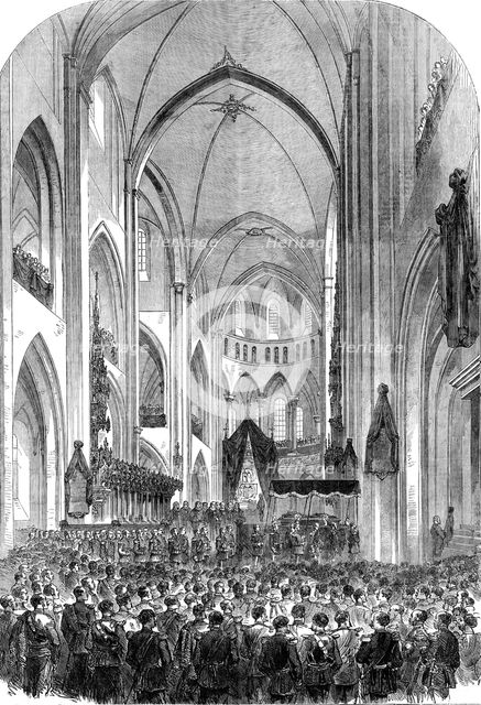 Burial of the late King of Denmark: the coffin being borne to the mausoleum..., 1864. Creator: Unknown.