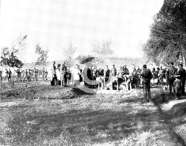 Burial of the late Sir Henry Havelock-Allan: at the graveside, 1898. Creator: Unknown.