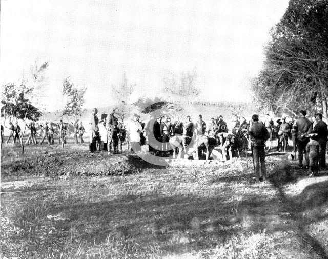 Burial of the late Sir Henry Havelock-Allan: at the graveside, 1898. Creator: Unknown.