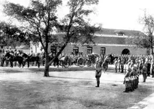 Burial of the late Sir Henry Havelock-Allan: departure of the funeral procession, 1898. Creator: Unknown