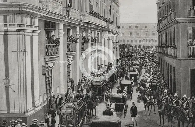 Burial of the "Maine" victims, Havana, Cuba, 1898.  Creator: Benigno Matute Parga.