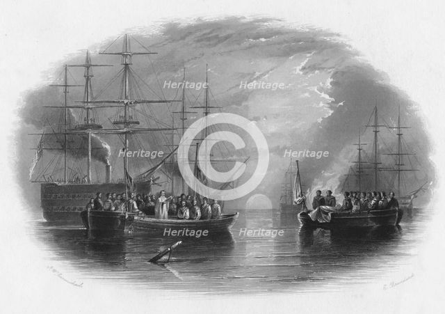 'Burial at Sea', c19th century. Artist: Edward Paxman Brandard.