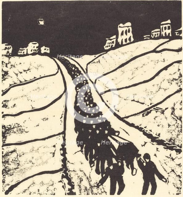 Burial (Begrabnis), 1916. Creator: Walter Gramatté.