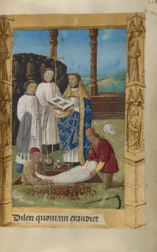 Burial; Book of Hours, 1478. Creator: Master of Guillaume Lambert