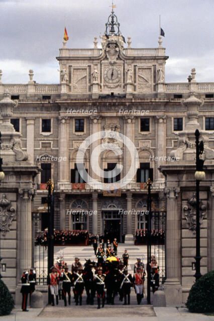 Burial in Madrid of Don Juan de Borbon y Battenberg (1913-1993). Earl of Barcelona, ??output from…