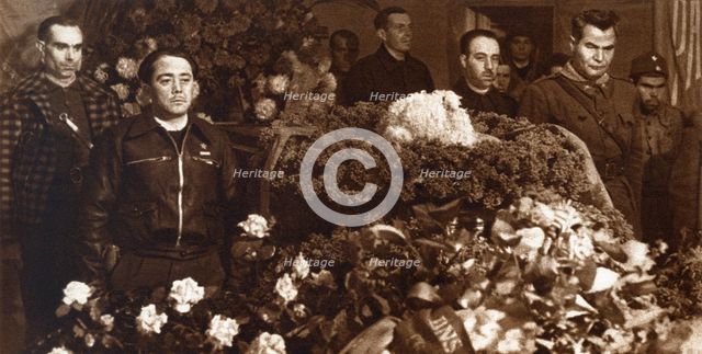 Burial in Madrid of Hans Beimler, German head of the International Brigades, killed in combat def…