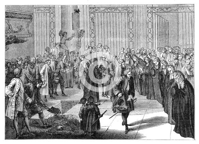 Burial In A Church, (1885).Artist: Bernard Picart