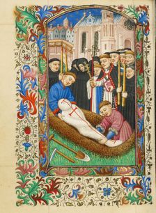 Burial in a Churchyard; Book of Hours, about 1430-1440. Creator: Fastolf Master