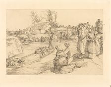 Burial in the Vendeen Marsh (Un enterrement dans le marais Vendeen), 1901. Creator: Auguste Lepere