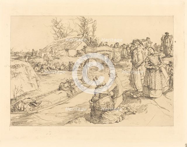 Burial in the Vendeen Marsh (Un enterrement dans le marais Vendeen), 1901. Creator: Auguste Lepere.