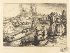 Burial in the Vendeen Marsh (Un enterrement dans le marais Vendeen), 1901. Creator: Auguste Lepere
