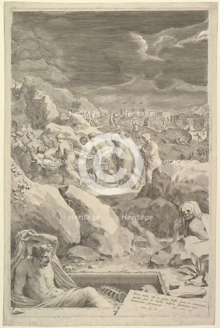 Burial Procession of Christ, 1678. Creator: Claude Mellan.
