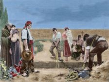 Burial, Spain, 19th century. Creator: Sadurni