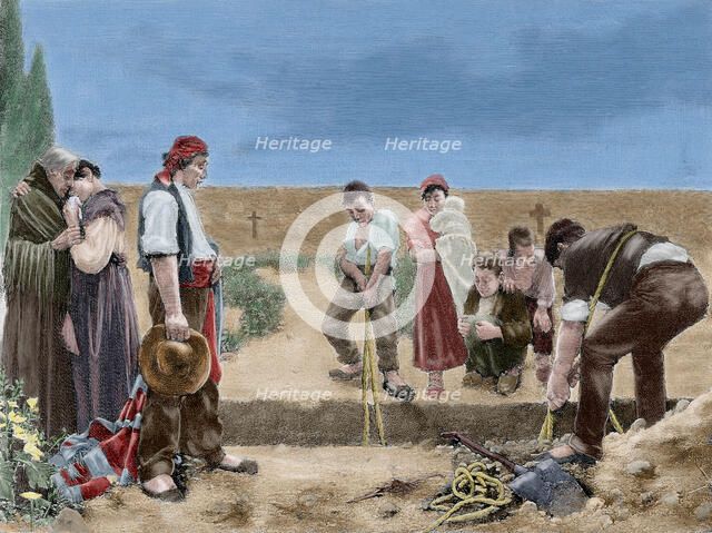 Burial, Spain, 19th century. Creator: Sadurni.